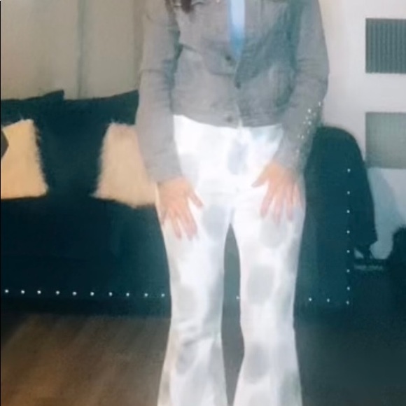 Flare sage tie dye jeans - Picture 4 of 5